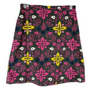 Boden Size 4 Petite Skirt Gray Hot Pink Yellow A Line Mini Lined Zip